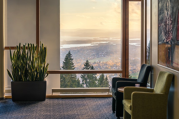 Utsikt fra konferanseavdelingen på Soria Moria