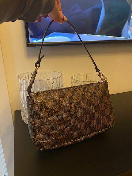 Louis Vuitton Damier Ebene Navona Pochette Handbag GHW