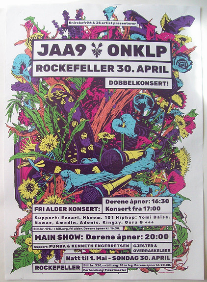 JAA9 ONKLP Rockefeller Oslo. 30. april 2017 Konsertplakat