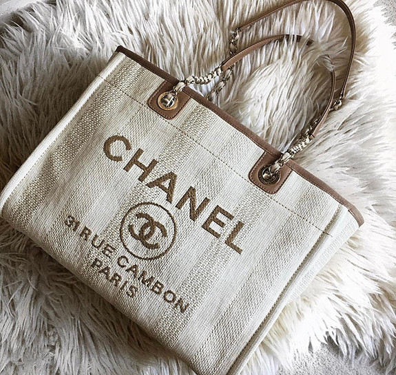 chanel deauville tote canvas bag