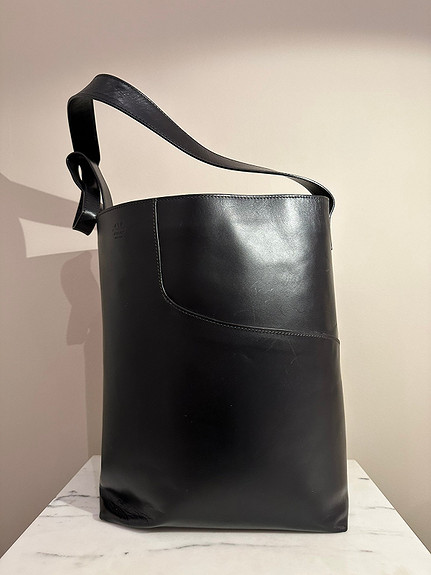 Pienza Black Leather Large tote Bag – ATP Atelier