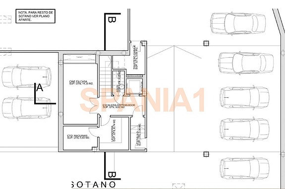 Plantegning - Kjeller og parkering