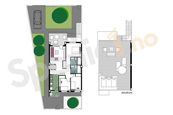 Plantegning leilighet med 3 soverom og takterrasse