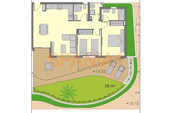 Plantegning med hage