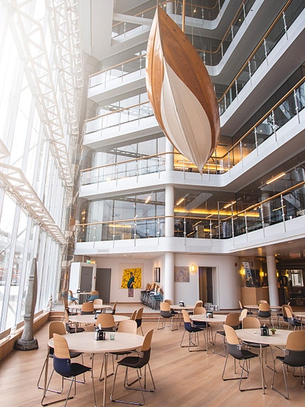 The atrium where you'll also eat you lunch