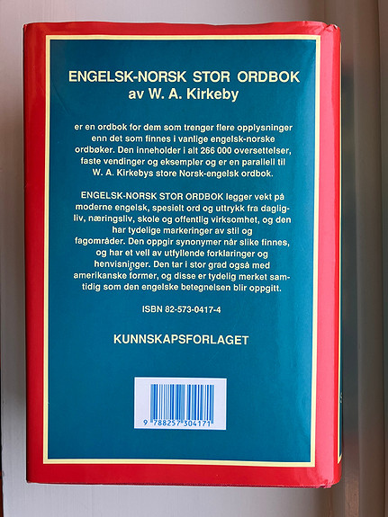 Engelsk-norsk ordbok: stor utgave / English-Norwegian