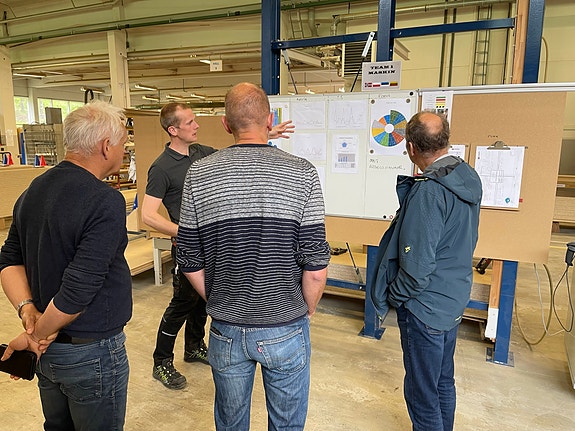 Besøk fra møbelprodusent som var nysgjerrig på hvordan vi driver med LEAN i produksjonen.