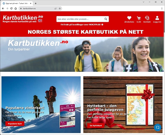 Nordic Maps driver norges største kartbutikk på nett, kartbutikken.no