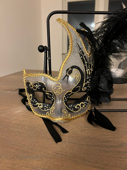 Masquerade Mask Venice Vintage Halloween Checkered Full Face Mask