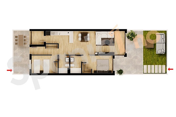 Plantegning - leilighet med 2 soverom