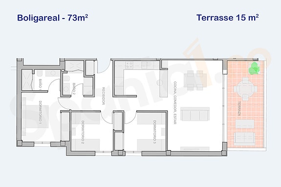 Plantegning leilighet 4-4-1