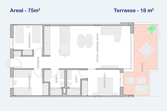 Plantegning leilighet 3-1-3