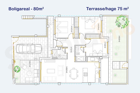Plantegning leilighet på bakkeplan