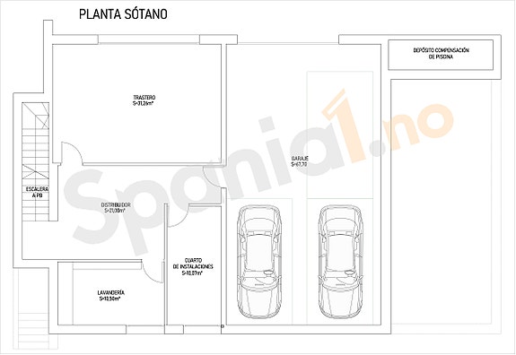 Plantegning underetasje og garasje
