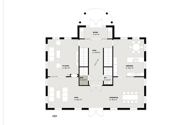 Planløsning 1. etasje