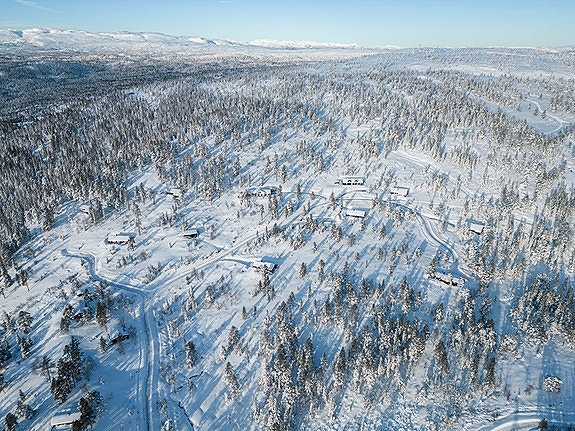 Hyttefeltet ligger opp mot Blefjellplatået