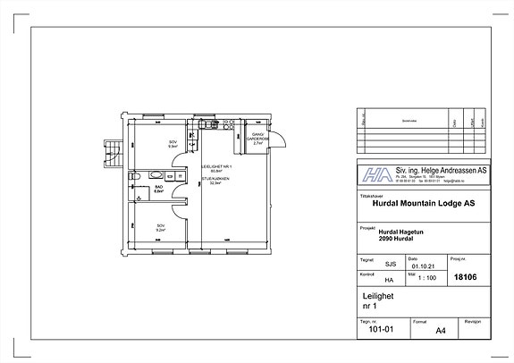 Leilighet 1 Plantegning