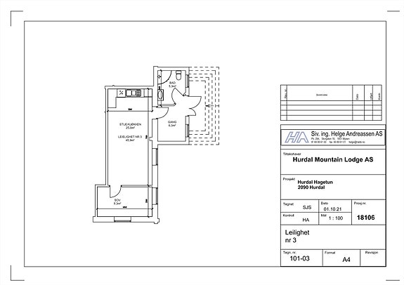 Plantegning leilighet 3