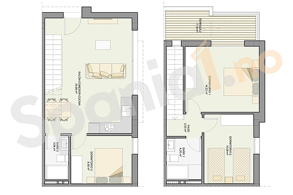 Plantegning med 3 soverom