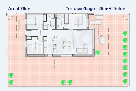 Plantegning leilighet 3-0-1