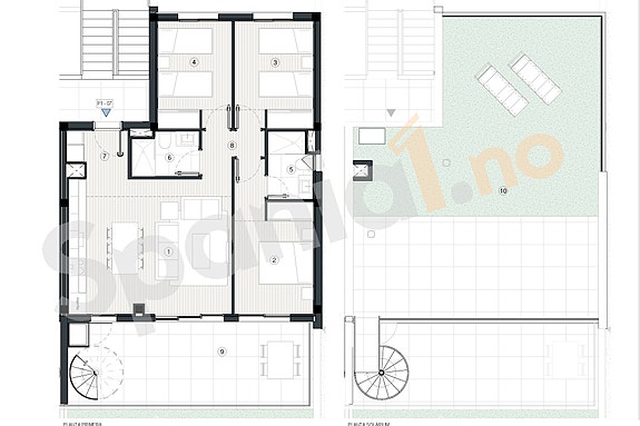 Plantegning toppleilighet med 3 soverom