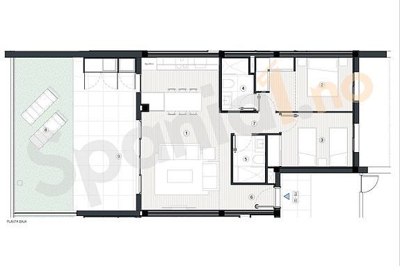 Plantegning leilighet med 2 soverom