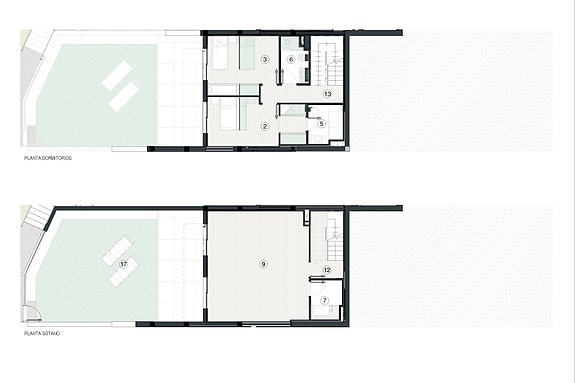 Plantegning kjeller og 1. etg