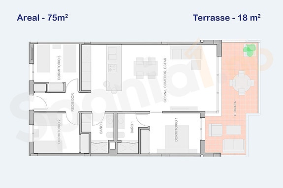 Plantegning leilighet 3-1-2