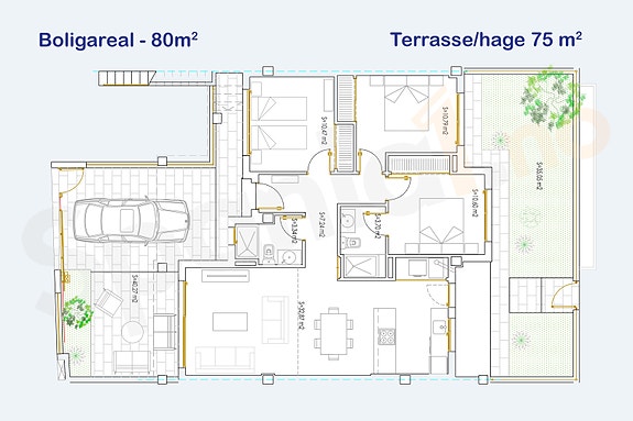Plantegning leilighet på bakkeplan