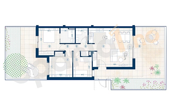 Plantegning leilighet med 3 soverom