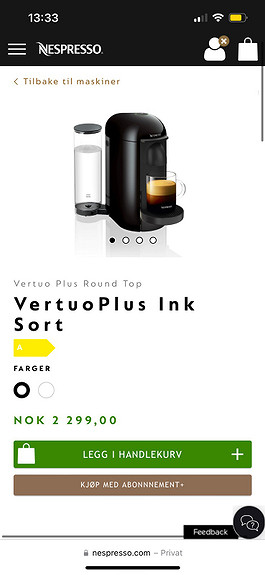 vertuoplus ink sort