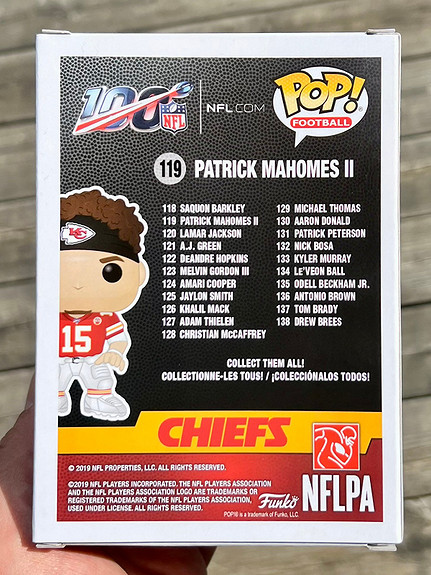 Funko Pop! Patrick Mahomes II, Kansas City Chiefs, NFL (119)