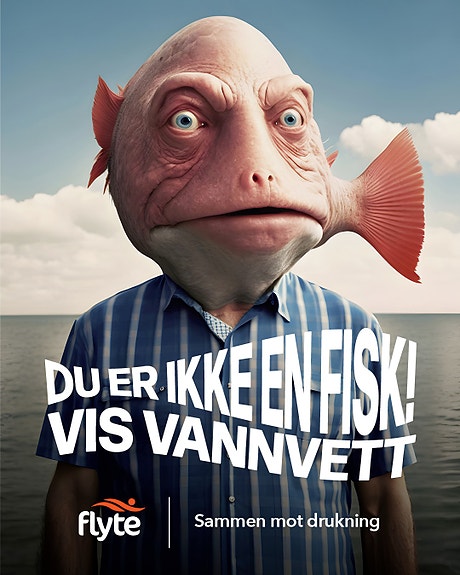 I sommer lanserte Flyte kampanjen «Du er ikke en fisk - vis vannvett».