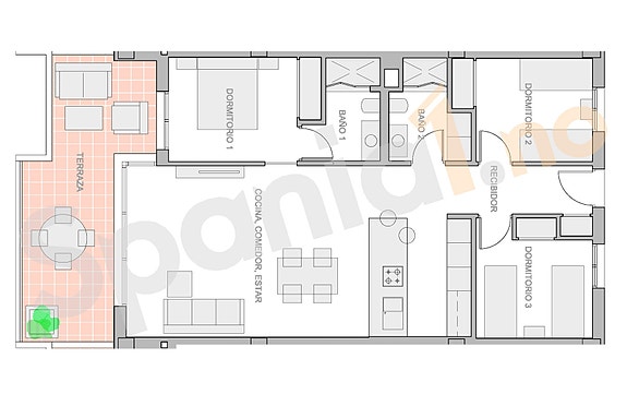 Plantegning leilighet 3-2-5