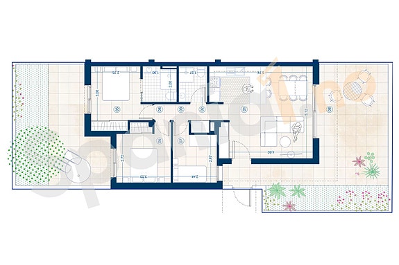 Plantegning leilighet med 3 soverom