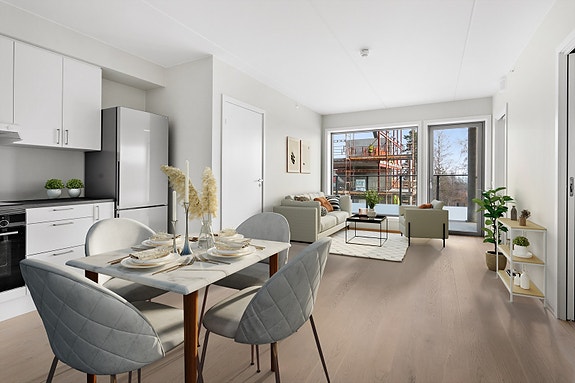 Kjøkken stue med digital styling