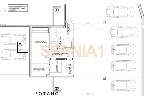 Plantegning - Kjeller og parkering