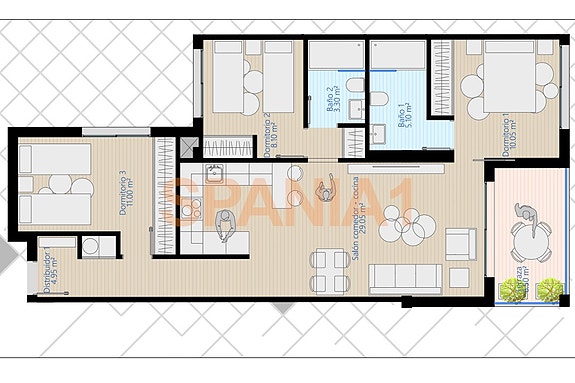 Plantegning av leiligheten