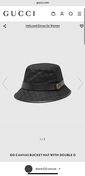 Black GG Canvas Bucket Hat With Double G