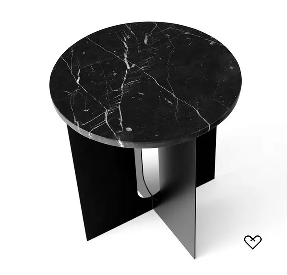 Menu Androgyne sidetable svart base m/marmor