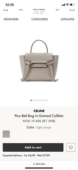 Celine Pico Belt Bag #Grey
