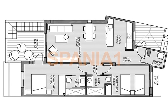 Plantegning av leiligheten