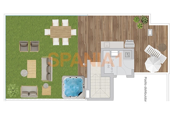 Plantegning av takterrasse