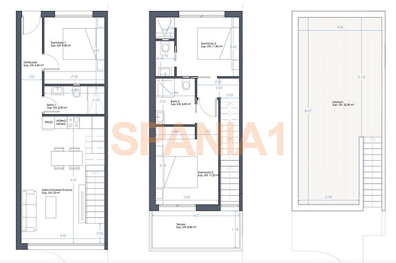 Plantegning av rekkehuset