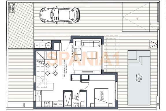 Plantegning - 1.etg + uteområdet