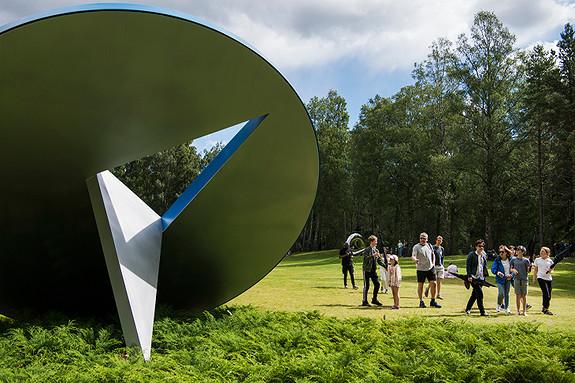 Tumbling Tacks by Oldenburg and Van Bruggen, Kistefos Museum. Photo_ Benjamin Ward