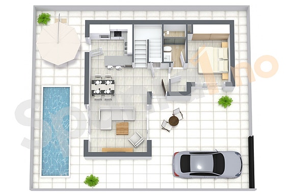 3D planskisse grunnplan