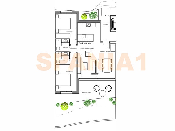Plantegning av leiligheten