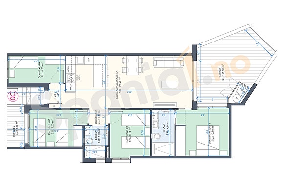 Leilighet med 4 soverom