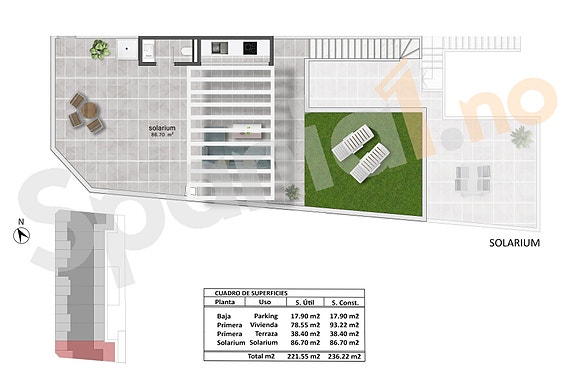 Plantegning takterrasse